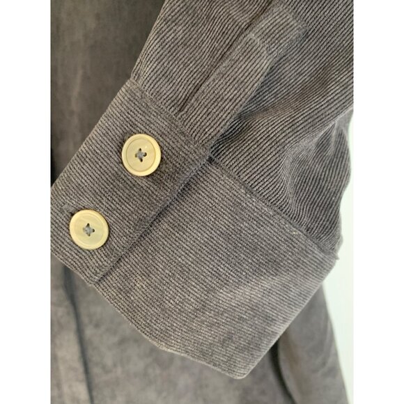 Zara Womens Oversized Corduroy Shirt Dress Tunic M Gray Long Sleeve RFF10663 - Picture 7 of 9